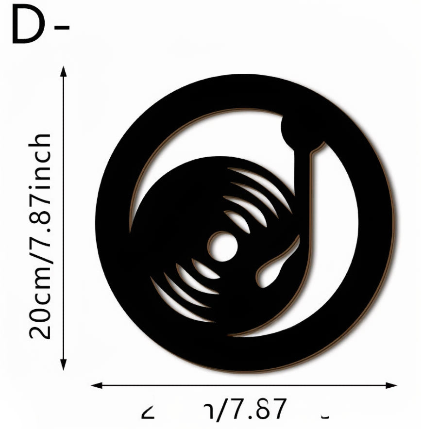 Black Music Notes Wooden Wall Home Decor - Musical Wall Art | Prime Care