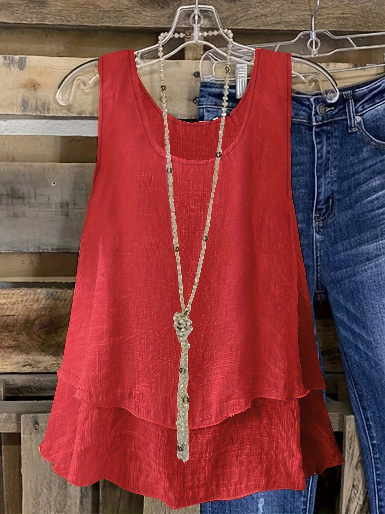 Womens Casual Solid-Color Two-Layer Tank Top - Comfortable Summer Top | Prime Care