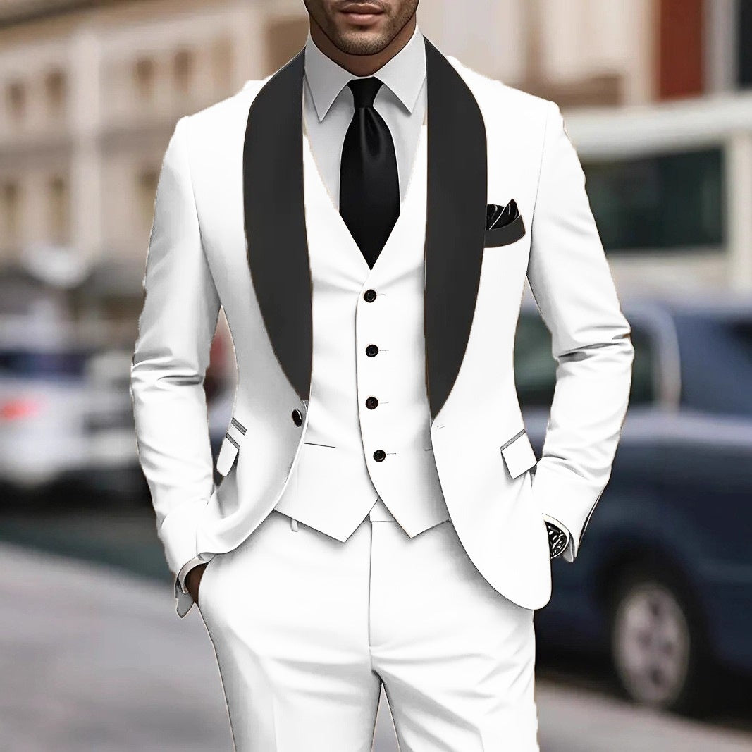 Mens Business-Casual Three-Piece Suit Korean-Style Slim Fit - Professional Formal Wear | Prime Care