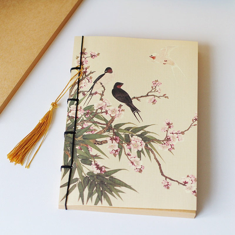 Chinese Style Retro Famous Painting Thread-Bound Tassel Notebook | Prime Care