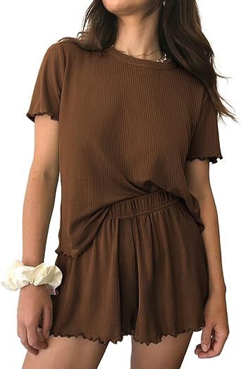 Relaxed Casual Crew Neck Short Sleeve Top And Shorts Set - Comfortable Loungewear | Prime Care