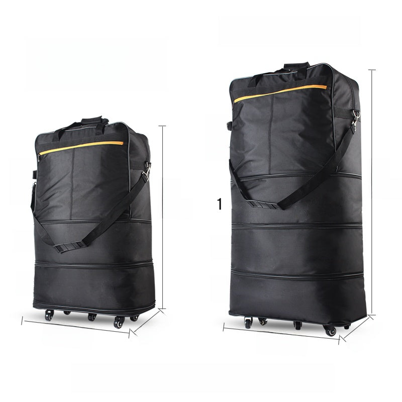 Travel Suitcase - 32in Expandable Two-Layer Luggage 75cm Cool Black | Prime Care