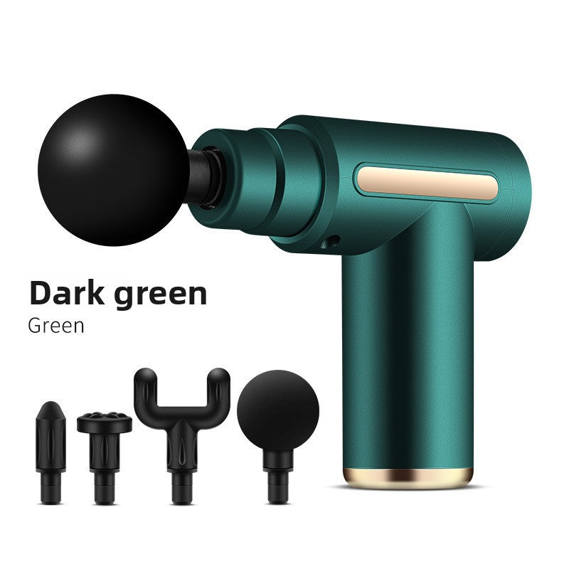 Mini Portable Fascia Gun – Brushless Motor Percussion Massager | 4 Heads, 5+ Speeds, Ultra-Quiet