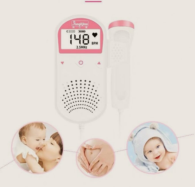 Fetal Doppler Heart Rate Monitor - CE Certified Home Pregnancy Baby Heartbeat Detector