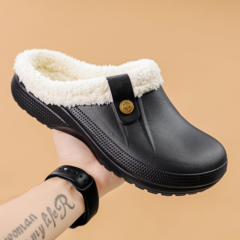 Mens Fleece-Lined Cotton Slippers For Home - Warm Comfortable Indoor Footwear | Prime Care