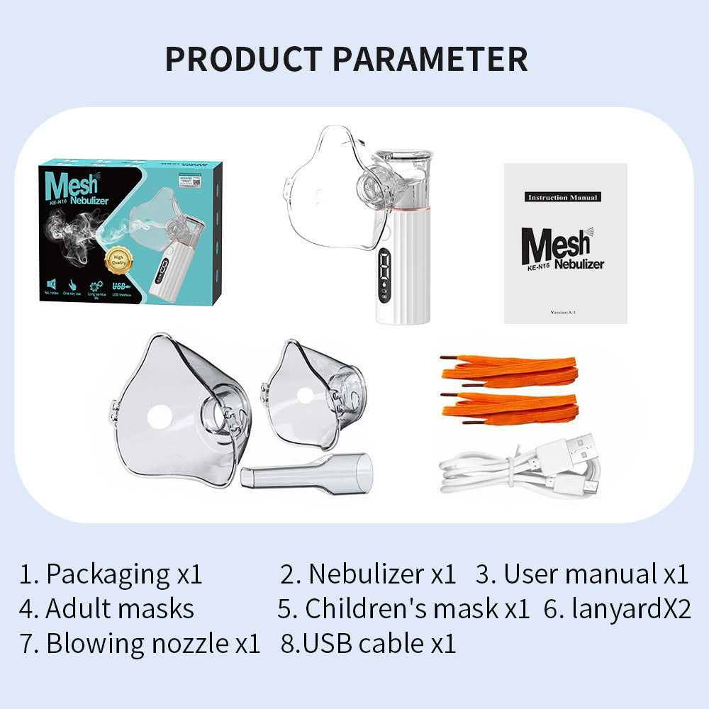 CE Certified Portable Mesh Nebulizer – Medical-Grade Rechargeable Inhaler