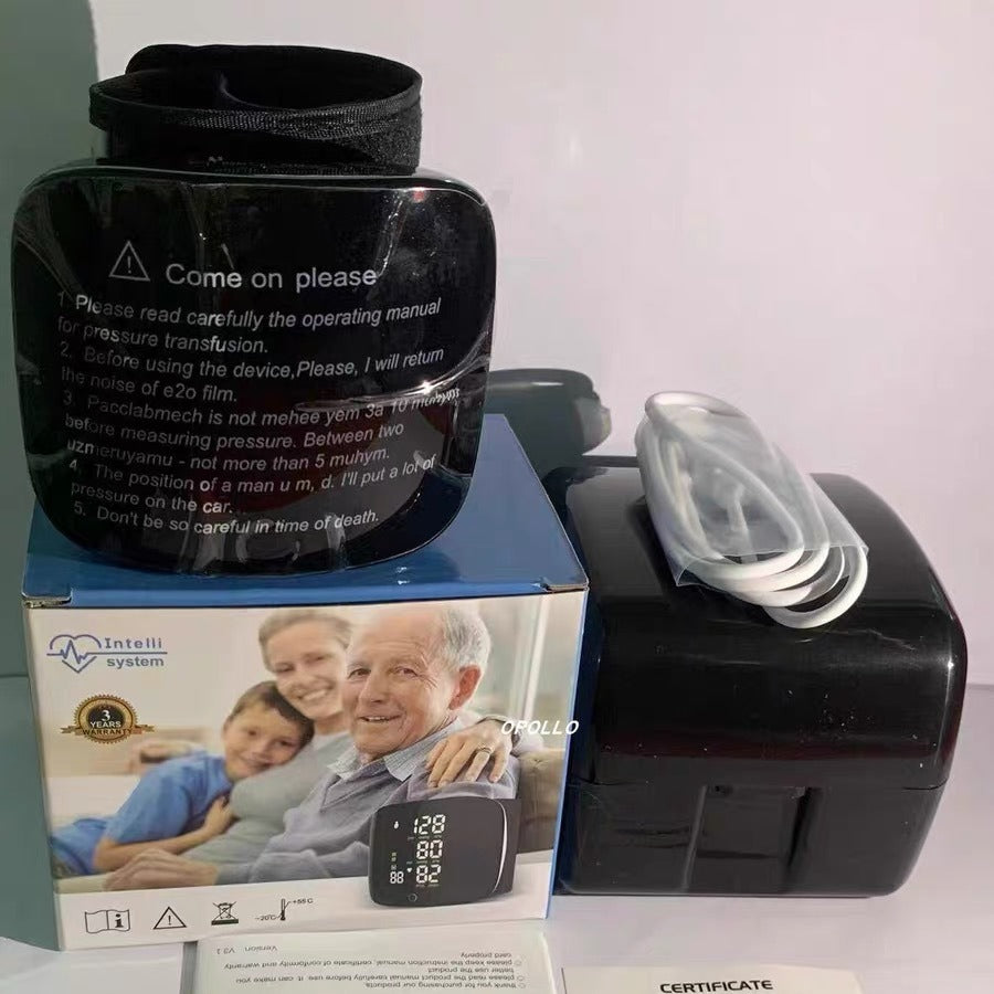 Wrist Blood Pressure Monitor - Rechargeable Digital BP Cuff with Touchscreen | CE Certified