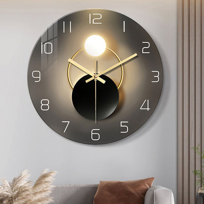 Tempered Glass Wall Clock - Silent Living Room Decorative Clock | Prime Care