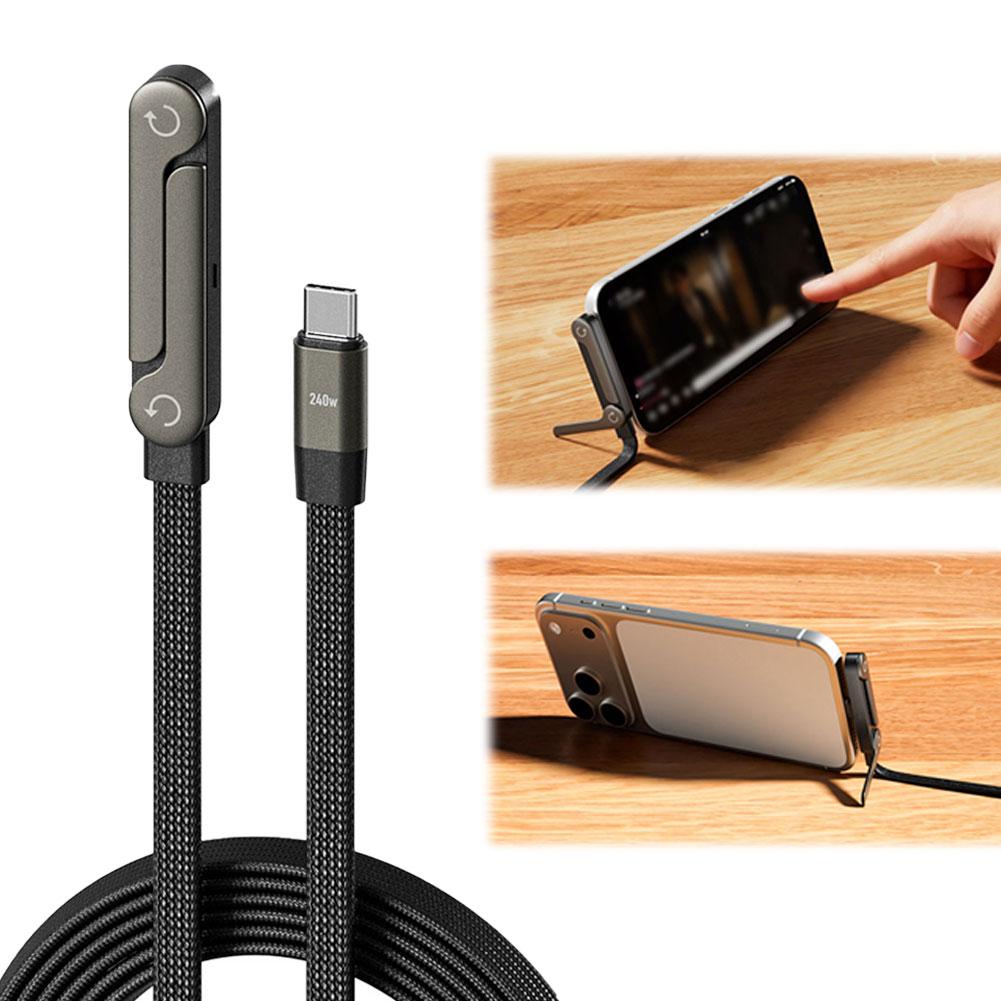 2-in-1 Fast Charging Cable with Phone Stand - Foldable USB-C Type-C | Prime Care