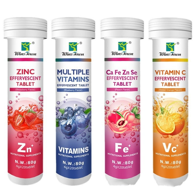 Effervescent Vitamin C Supplement Tablets – Calcium, Iron, Zinc & Selenium | Sweet Orange