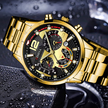 Men's Bracelet Cross Necklace And Watch Set - 3-Piece Jewelry Gift Set | Prime Care