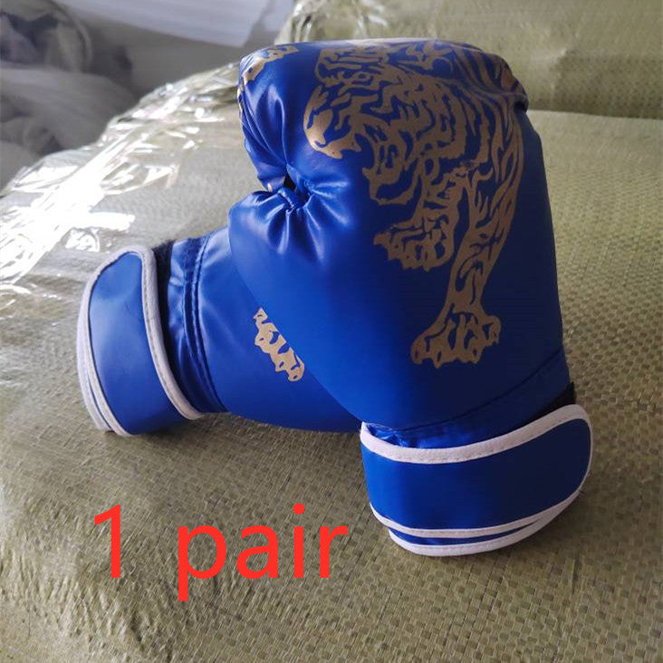 Flame Tiger Boxing Gloves – PU Leather Training Gloves for Men & Women
