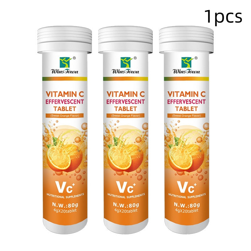 Effervescent Vitamin C Supplement Tablets – Calcium, Iron, Zinc & Selenium | Sweet Orange