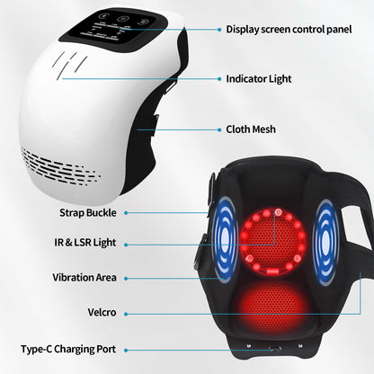 Intelligent Home Use Electric Kneading Heating Knee Massager - Rechargeable Pain Relief Infrared Laser Vibration | Prime Care