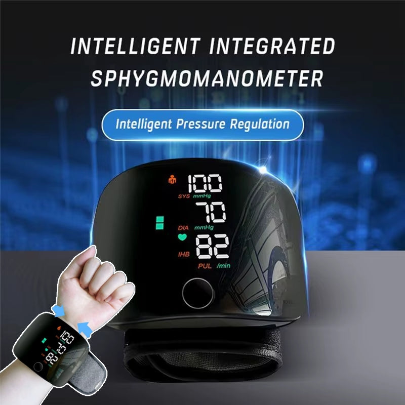 Wrist Blood Pressure Monitor - Rechargeable Digital BP Cuff with Touchscreen | CE Certified
