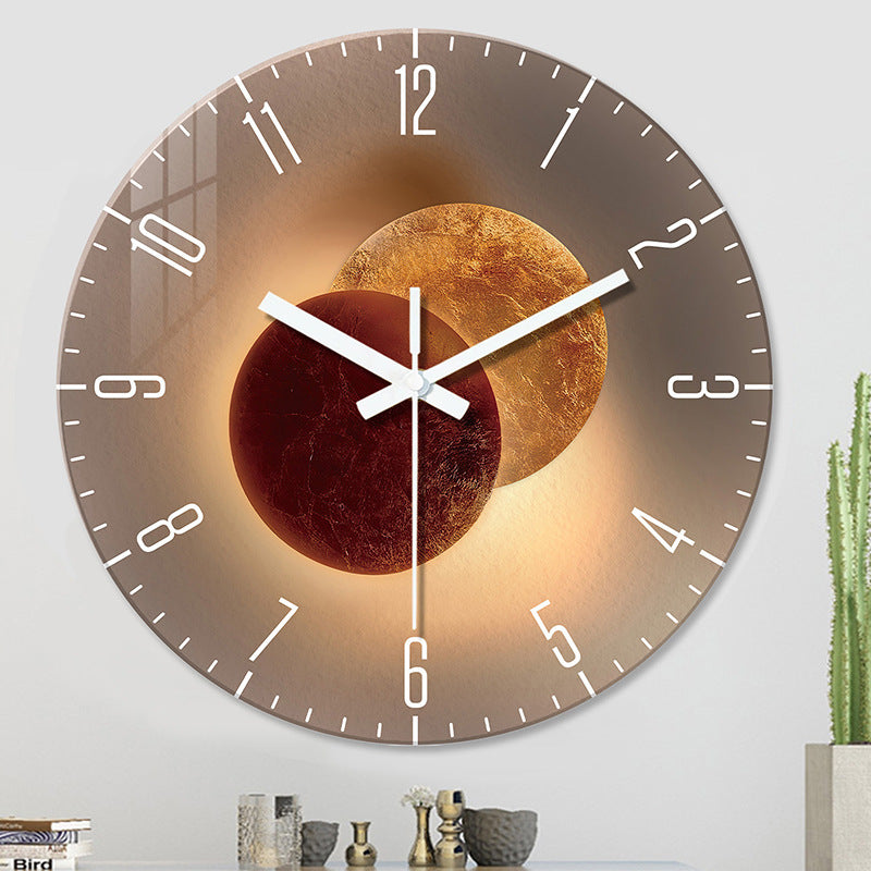 Tempered Glass Wall Clock - Silent Living Room Decorative Clock | Prime Care