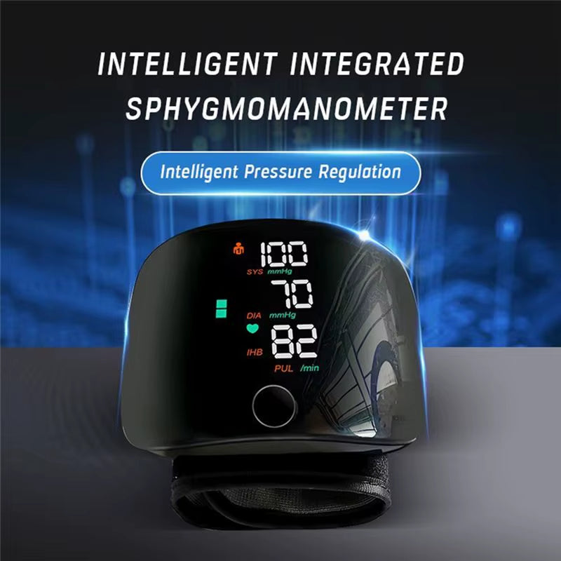 Wrist Blood Pressure Monitor - Rechargeable Digital BP Cuff with Touchscreen | CE Certified