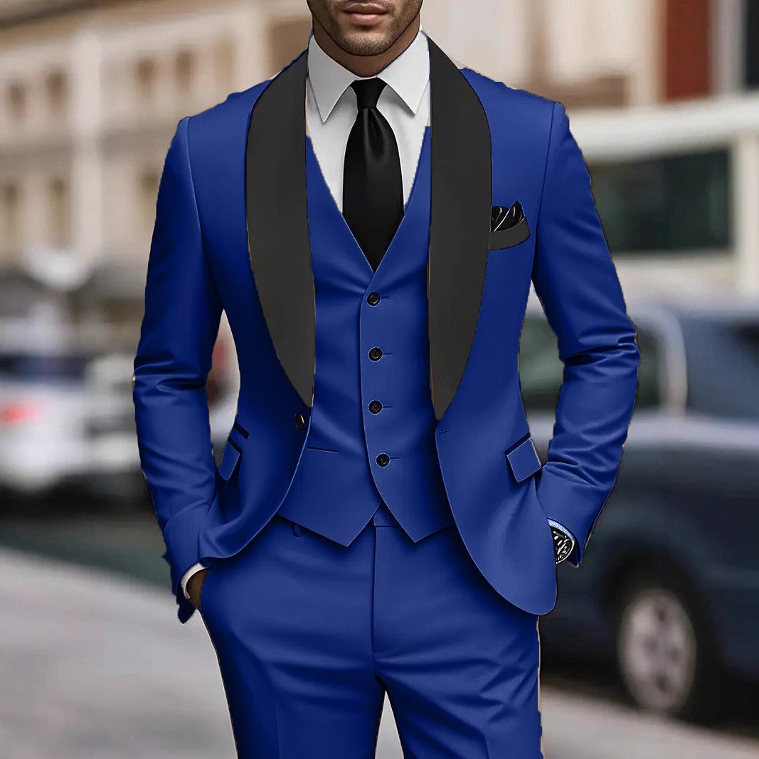 Mens Business-Casual Three-Piece Suit Korean-Style Slim Fit - Professional Formal Wear | Prime Care