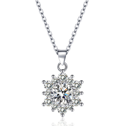 Elegant Full-diamond Snowflake Stud Earrings Pendant Necklace And Ring Jewelry Set | Prime Care