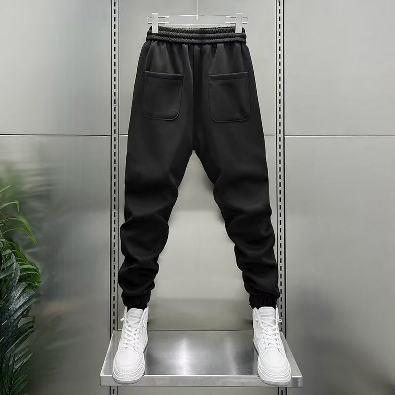 Mens Spring Summer Patchwork Vertical-Stripe Casual Elastic-Waist Fashion Ankle-Fit Pants | Prime Care