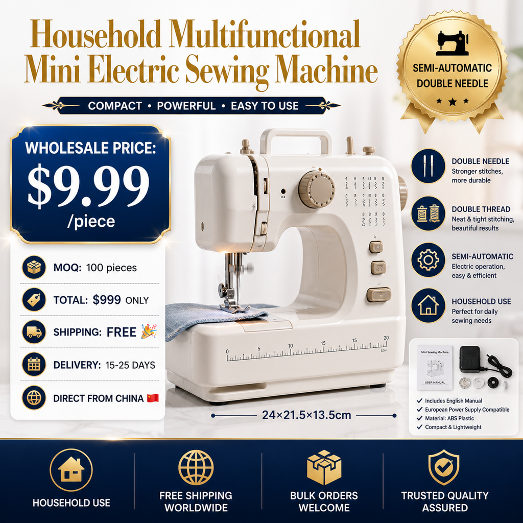 🧵 Mini Electric Sewing Machine $9.99/Piece Only — Direct From China 🇨🇳