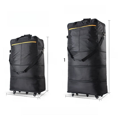 Travel Suitcase - 32in Expandable Two-Layer Luggage 75cm Cool Black | Prime Care