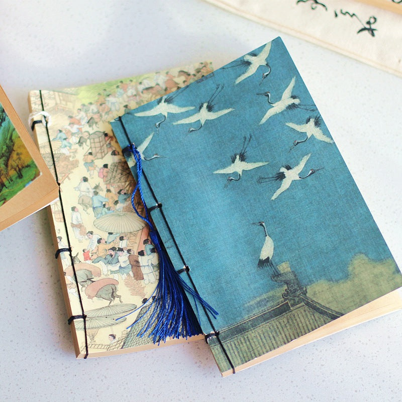 Chinese Style Retro Famous Painting Thread-Bound Tassel Notebook | Prime Care