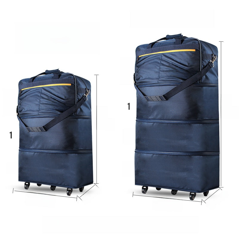 Travel Suitcase - 32in Expandable Two-Layer Luggage 75cm Cool Black | Prime Care