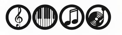 Black Music Notes Wooden Wall Home Decor - Musical Wall Art | Prime Care