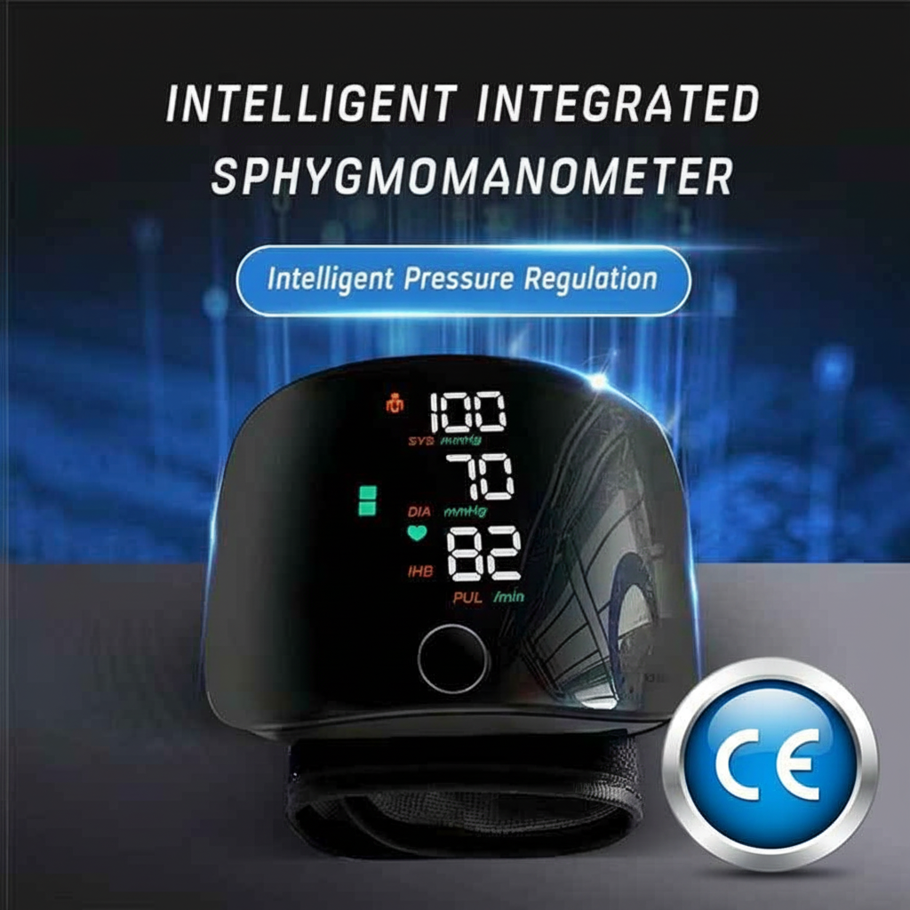 Wrist Blood Pressure Monitor - Rechargeable Digital BP Cuff with Touchscreen | CE Certified