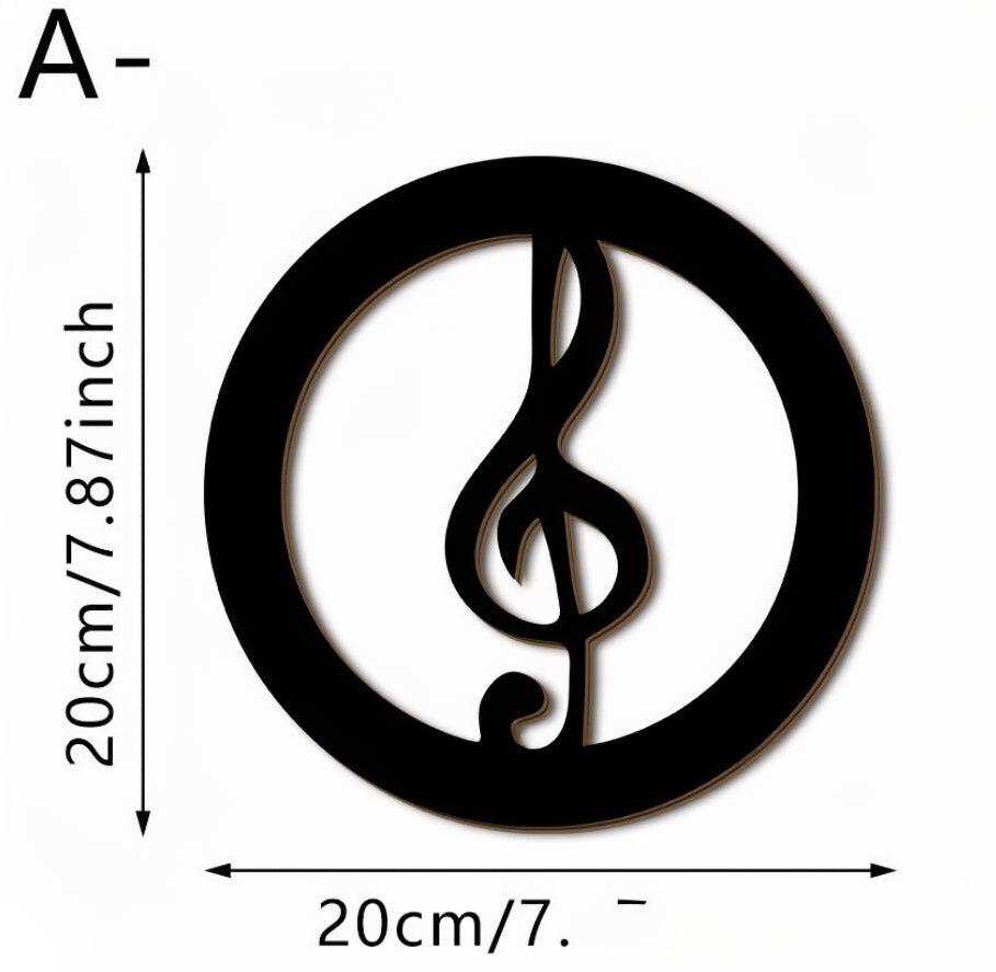 Black Music Notes Wooden Wall Home Decor - Musical Wall Art | Prime Care