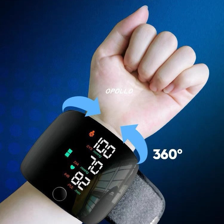 Wrist Blood Pressure Monitor - Rechargeable Digital BP Cuff with Touchscreen | CE Certified