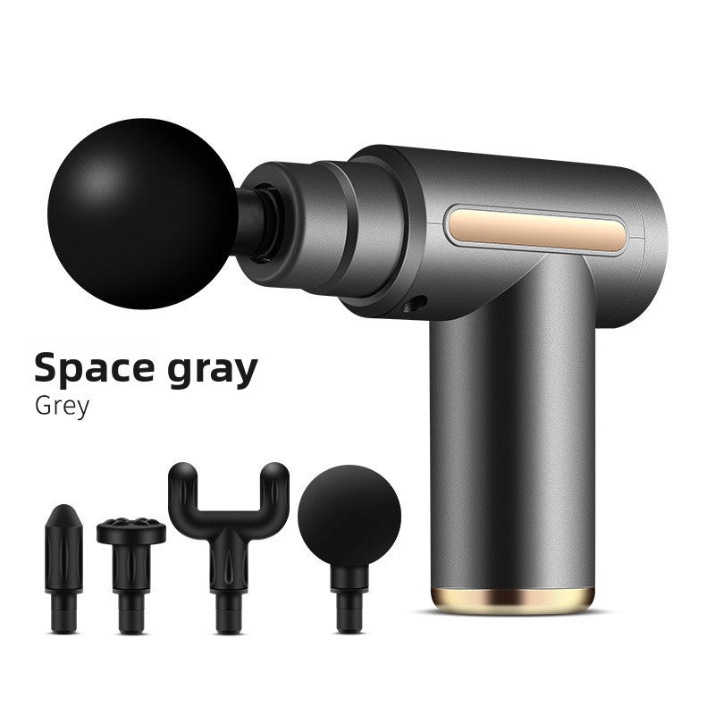 Mini Portable Fascia Gun – Brushless Motor Percussion Massager | 4 Heads, 5+ Speeds, Ultra-Quiet