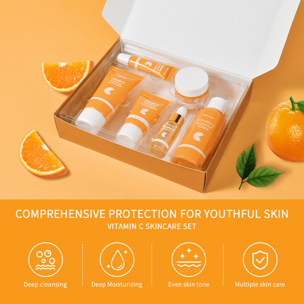 Lakerain Vitamin C Skin Care Set – 6-Piece Brightening Facial Care Collection
