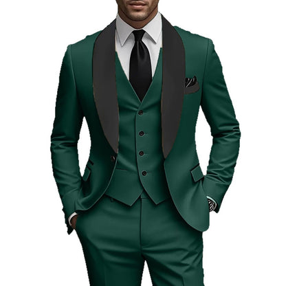 Mens Business-Casual Three-Piece Suit Korean-Style Slim Fit - Professional Formal Wear | Prime Care