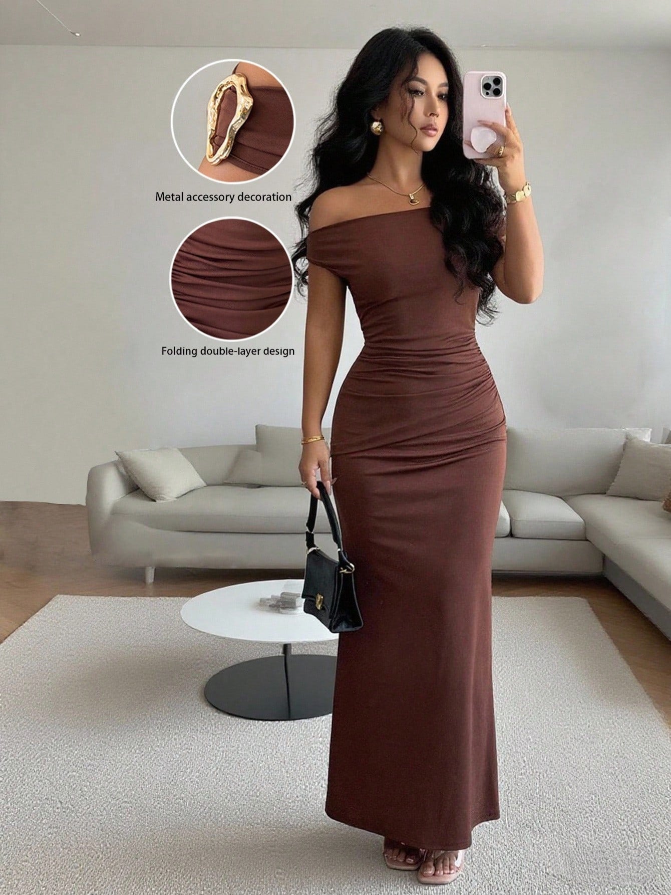 Off The Shoulder Form Fitting Dress - Elegant Women's Fashion Dress | Prime Care