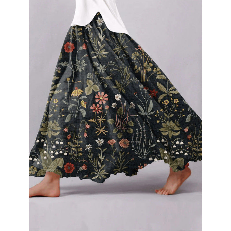 Spring Autumn 3D Digital-printed Midi A-line Skirt - Women's Fashion Skirt | Prime Care