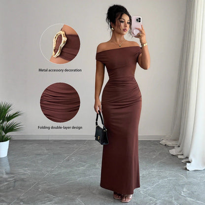 Off The Shoulder Form Fitting Dress - Elegant Women's Fashion Dress | Prime Care