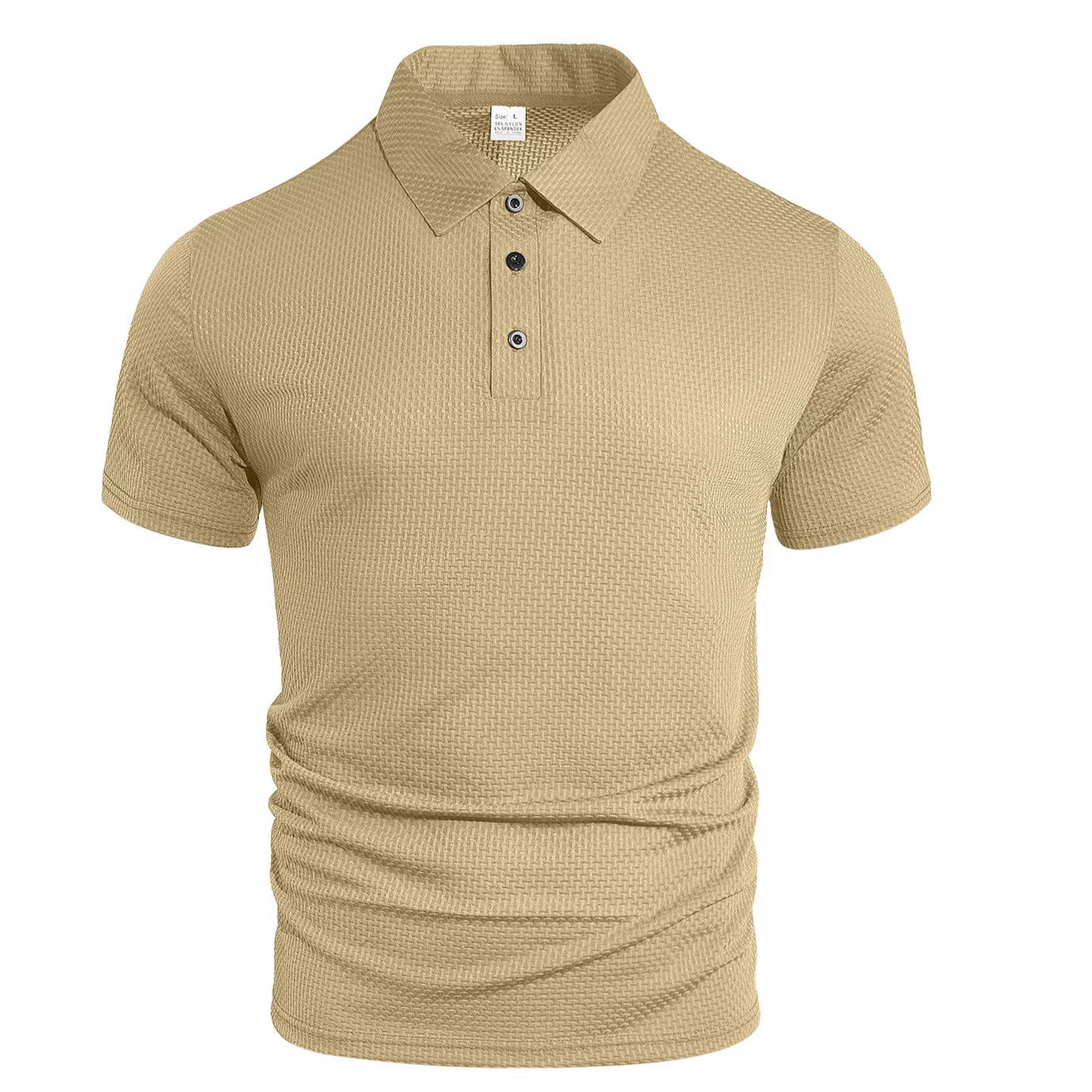 Mens Cool-Feel Short-Sleeve Lapel Button T-Shirt - Breathable Summer Polo 273g | Prime Care