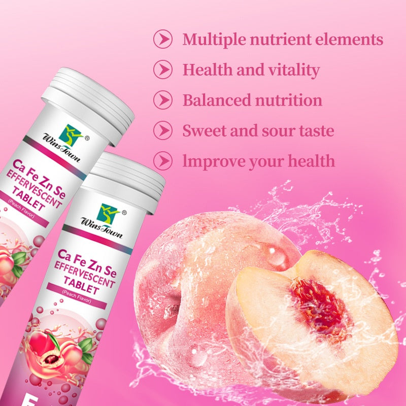 Effervescent Vitamin C Supplement Tablets – Calcium, Iron, Zinc & Selenium | Sweet Orange