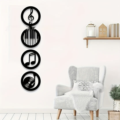 Black Music Notes Wooden Wall Home Decor - Musical Wall Art | Prime Care
