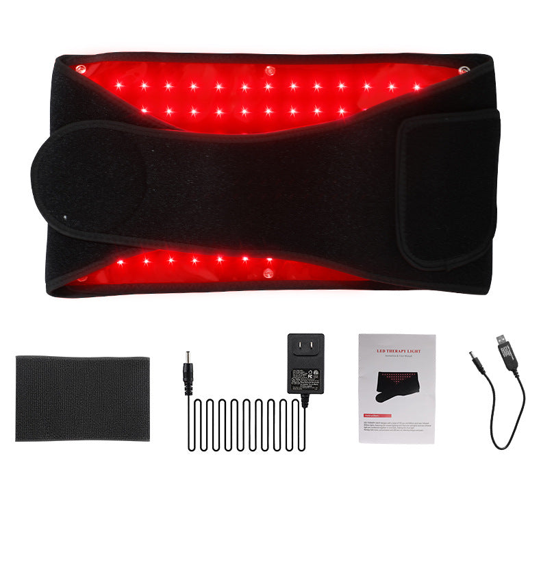 LED Red Light Therapy Belt – Infrared Pulse Physiotherapy & Vibration Massage for Back & Waist Pain Relief