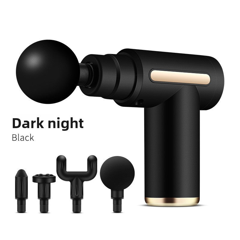 Mini Portable Fascia Gun – Brushless Motor Percussion Massager | 4 Heads, 5+ Speeds, Ultra-Quiet