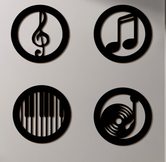 Black Music Notes Wooden Wall Home Decor - Musical Wall Art | Prime Care